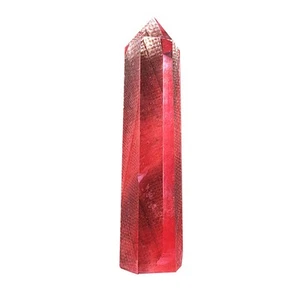 Crystal Pillar Natural Crystals Clear Quartz Points Striped Wand - Foto 1 di 3