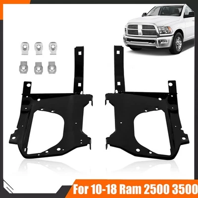 Par de kit de montaje de soporte de parachoques delantero de acero apto para Dodge Ram 2500 3500 2010-2018 Foto 1 de 4