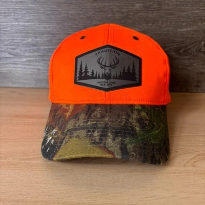 Gorra Milton Lake con correa trasera naranja marrón camuflaje caza al aire libre para hombre Foto 1 de 4