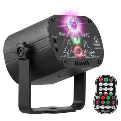 DJ Disco Stage Party Lights, LED Sound Activated Laser Light RGB Flash Strobe... - Image 1 of 4
