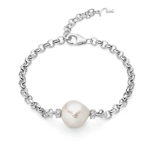 Bracciale Miluna Donna Argento 925 Perla Irregolare Topazi Bianchi _PBR3547B - Foto 1 di 2