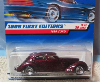 HOT WHEELS  1999 FIRST EDITIONS   1936 CORD  #1 OF 26  COLLECTOR #649 - Image 1 of 3