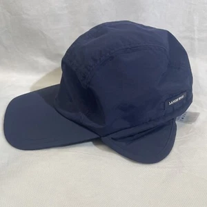 Lands End Ear Flapper Hat Blue Nylon Shell Fleece Lining Adjustable Warm Sz S/M - Picture 1 of 11
