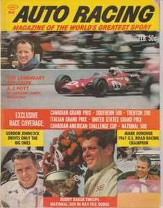 Feb 1968 AUTO RACING Magazine A.J. FOYT MARK DONOHUE GORDON JOHNCOCK BUDDY BAKER - Picture 1 of 2