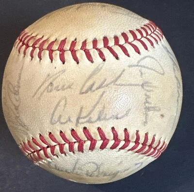 1971 Detroit Tigers Team Signed A.L Baseball Al Kaline Norm Cash 26 Auto Jsa Coa - Image 1 of 4