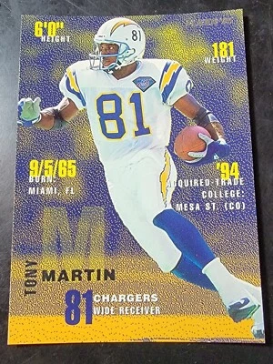 1995 Fleer Football #333 Tony Martin  - Image 1 of 2