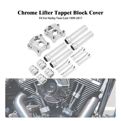 Chrome Engine Pushrod Tube Lifter Tappet Block Cover For Harley Touring Twin Cam - Image 1 of 4