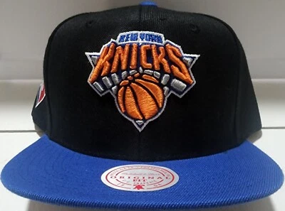 Mitchell & Ness NBA 75º Aniversário New York Knicks 2 Tons Preto Azul Snapback - Imagem 1 de 4