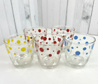 Vintage Shot Glasses Polka Dots Colorful Set of Five 60s 1960s MCM Retro