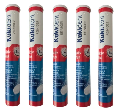 Kukident Tabs Aktiv Plus Reinigungstabletten Gebissreinigungstabs 5 x 33 Stück