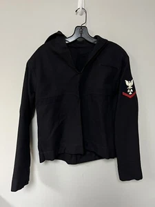 VTG US Military Navy Mens Blue Jumper Sailor Wool Top Size 42 See - Picture 1 of 16