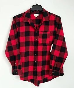 Style & Co Plus Size 1X Buffalo Plaid Shirt 100% Cotton $60 - Picture 1 of 2