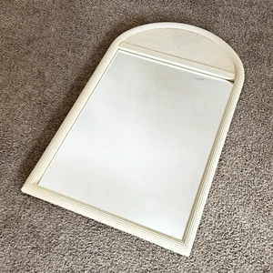 Boho Chic Pencil Reed Arched Top Wall Mirror - Picture 1 of 6