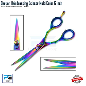 Hairdressing Scissor Barber Hair Cutting Scissor Shears Salon Rainbow Color 6" - Picture 1 of 12