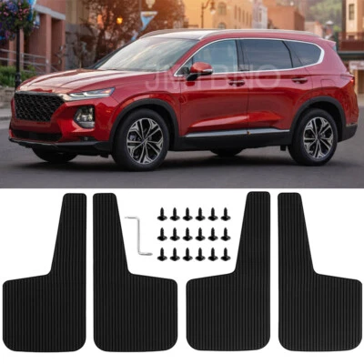 4x Guardabarros Anchos de Goma para Hyundai Santa Fe Guardabarros contra Salpicaduras Negro Foto 1 de 4