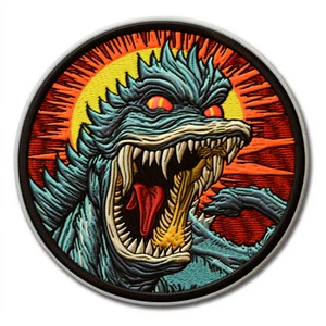Kaiju Monster Patch Iron-on Applique Creature Badge Monsterverse Lizard Manga - Picture 1 of 12