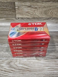 Vintage Cassette Tapes TDK D90 6 Pack Sealed - Picture 1 of 6