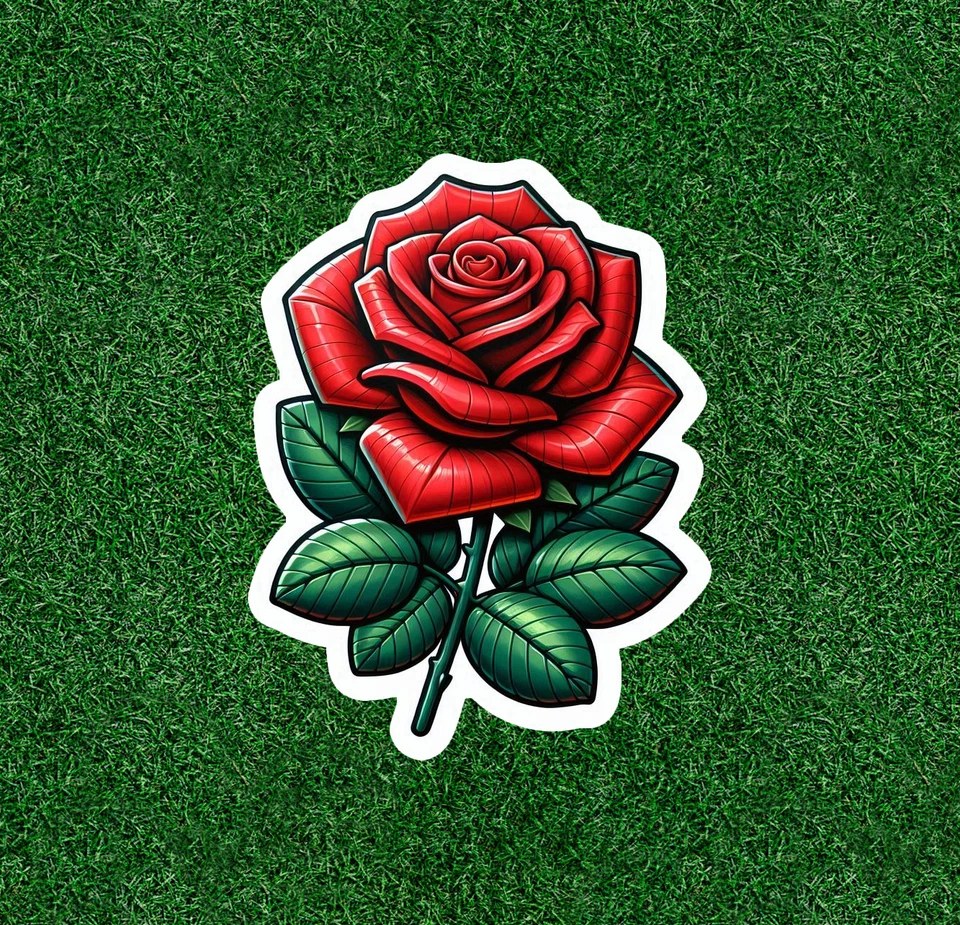 Beautiful red rose vinyl sticker decal - many sizes available - Image 1 of 1