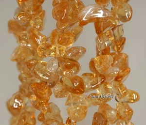20X8-10X8MM CITRINE QUARTZ GEMSTONE GRADE AA PEBBLE NUGGET LOOSE BEADS 7.5inch - Picture 1 of 1