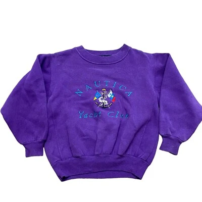 Suéter de cuello redondo púrpura de vela Nautica Yacht Club años 90 vintage niños S Foto 1 de 4