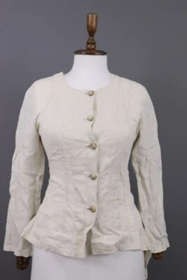 Chaqueta Blazer Ligera IVAN Grundahl Beige Lino Abotonada Talla 36 S Foto 1 de 4