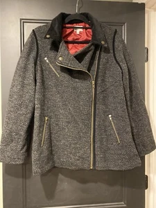Volcom Space Case Wool Coat Jacket Womens Black Size Large 14 - Picture 1 of 17