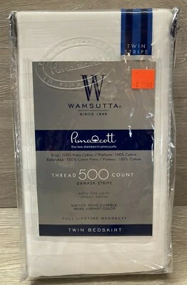 New Wamsutta White 500 Thread Count Twin Bed Skirt Pima Cotton Bed Bath & Beyond - Image 1 of 4