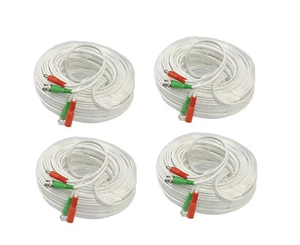4x Weiß 100 Fuß Strom & Video Kabel für Sicherheit CCTV 4K 8K 8MP HD DVR Kameras - Bild 1 von 2
