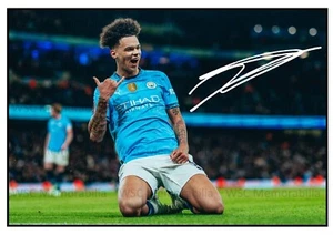 11638. Nico O'Reilly Signed Pictures A4 Prints Manchester City - Picture 1 of 10