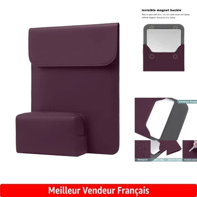 Housse Prune Imperméable 13' pour MacBook Air/Pro avec Étui Accessoires - Photo 1/4