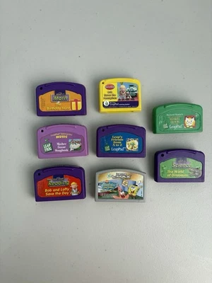 Leapfrog Cartridges SpongeBob Richard Scarry Bob The Builder Lot Of 8 Untested - Image 1 of 4