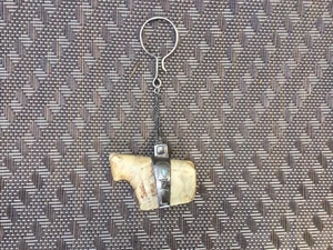 Awesome 1940’s Silver And Stone Native American Indian Zuni Fetish Key Chain - Picture 1 of 6