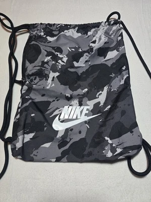 Nike Athletic Draw String Bag Grey Camo Print - Image 1 of 4