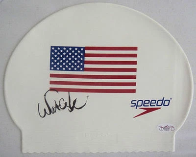 Natalie Coughlin Signed USA Olympic WHITE Speedo Swim Cap JSA - Image 1 of 2