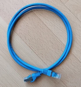 RJ45 Patchkabel Netzwerkkabel SF/UTP,Cat.5e blau LAN/DSL/Netzwerk,umspritzt 1m - Bild 1 von 1