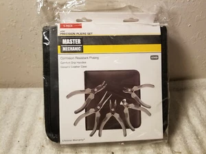 Master Mechanic 5 Piece Mini Pliers Set In leather Zipper Case #140934 Brand New - Picture 1 of 2