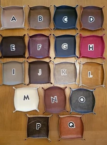 Leather Catchall Coin-Valet Tray, Keys, Desk Tidy, ** NEW PRICE ONLY £4.99 ** - Picture 1 of 20