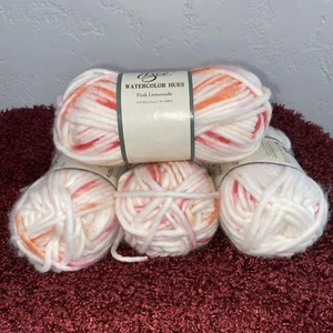 4 Yarn Bee WATERCOLOR HUES Acrylic Pink Lemonade 3.5 oz 63 Yards 6 Super Bulky - Picture 1 of 4