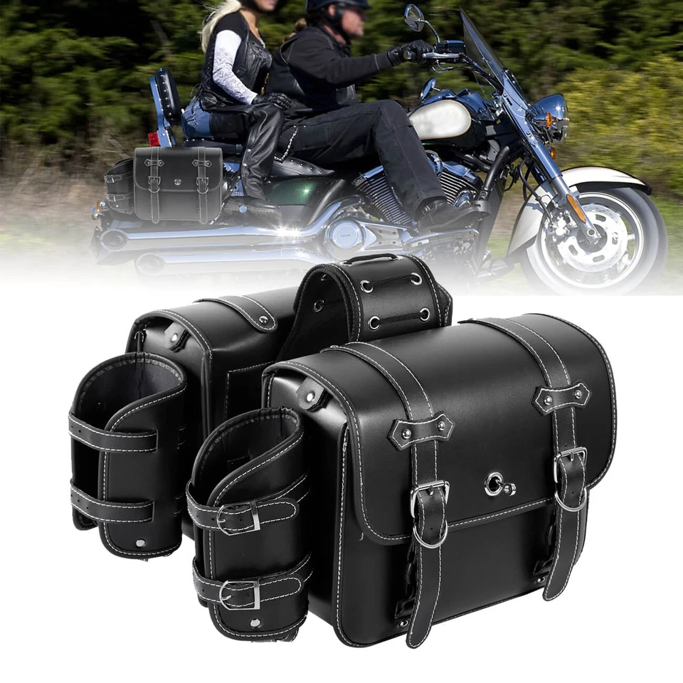 Bolsa de alforja lateral de cuero PU para Suzuki Marauder VZ 800 1600 Savage LS 650 Foto 1 de 4