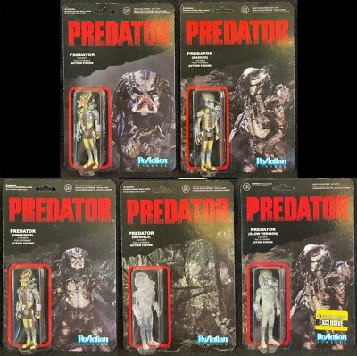 RARE 2013 Super 7/ReAction 3.75" PREDATOR Action Figure SET OF 5 VARIANTS MOC - Image 1 of 4