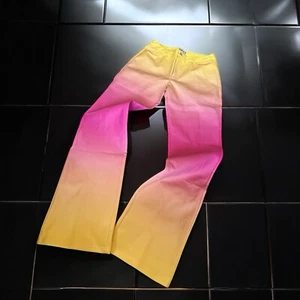 I.AM.GIA SUNSET FAUX LEATHER PANTS SIZE M MEDIUM BRAND NEW ORANGE PINK W30 - Picture 1 of 8