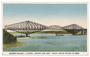 The Quebec Bridge Quebec City QC Postage Due International Fine Art Co. 1935 - Picture 1 of 2