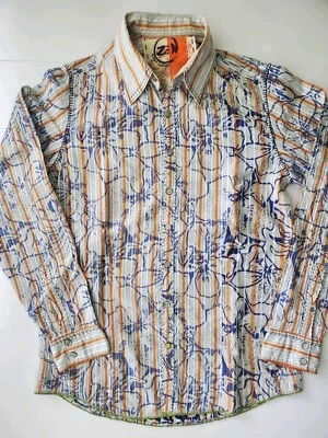 Robert Graham ZEN Batik Button Down Colorful RARE Shirt Sz M (SLIM)  - Image 1 of 4