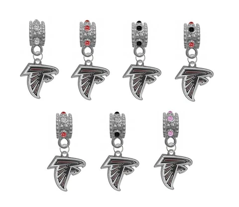 Atlanta Falcons Football European Rhinestone Charm Bracelet Necklace Dangle Bead Cover