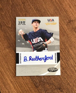 Blake Rutherford 2013 USA Baseball Certified Champions Auto #59 Nationals /28