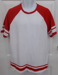 Forever 21 White With Red Sleeves Mens Size Large Short Sleeve T-Shirt NEW - Picture 1 of 3