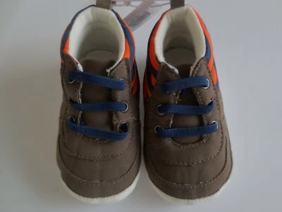 NEW Infant 3-6 months Size 2 OLD NAVY Blue Orange Canvas Shoes Crib Booties NWT - Image 1 of 2