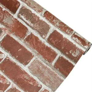 Papel pintado de ladrillo marrón 10M aspecto industrial acabado texturizado limpiable - Imagen 1 de 6