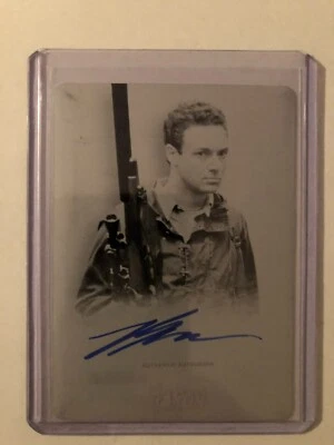 WALKING DEAD SURVIVAL BOX AUTO BLACK PRINTING PLATE ROSS MARQUAND AARON 1 OF 1 - Image 1 of 2