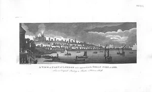 Antique map, Pennant, London as it appeared in the Great Fire of 1666, 1791 - Picture 1 of 1